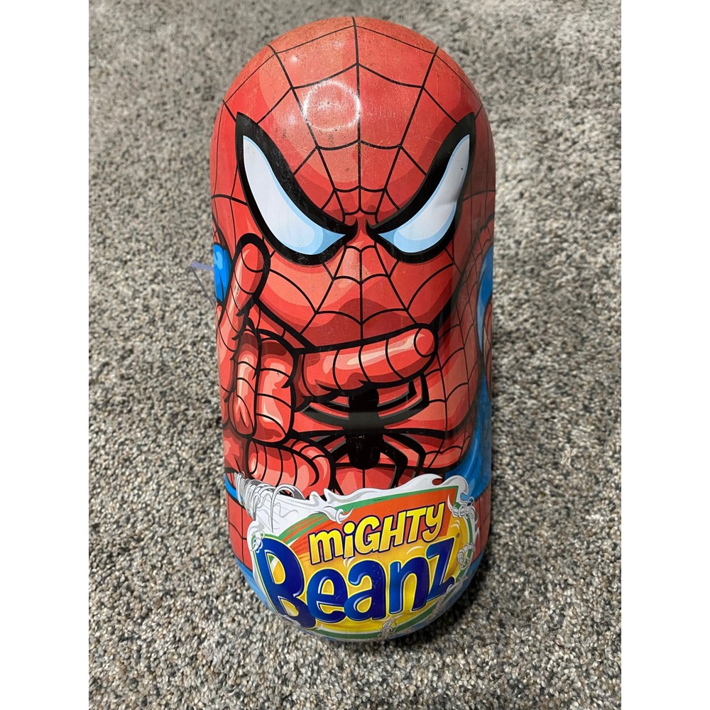 Mighty Beanz Collector Tin Kids OS Red Blue Fair Spider-Man Marvel Storage Case